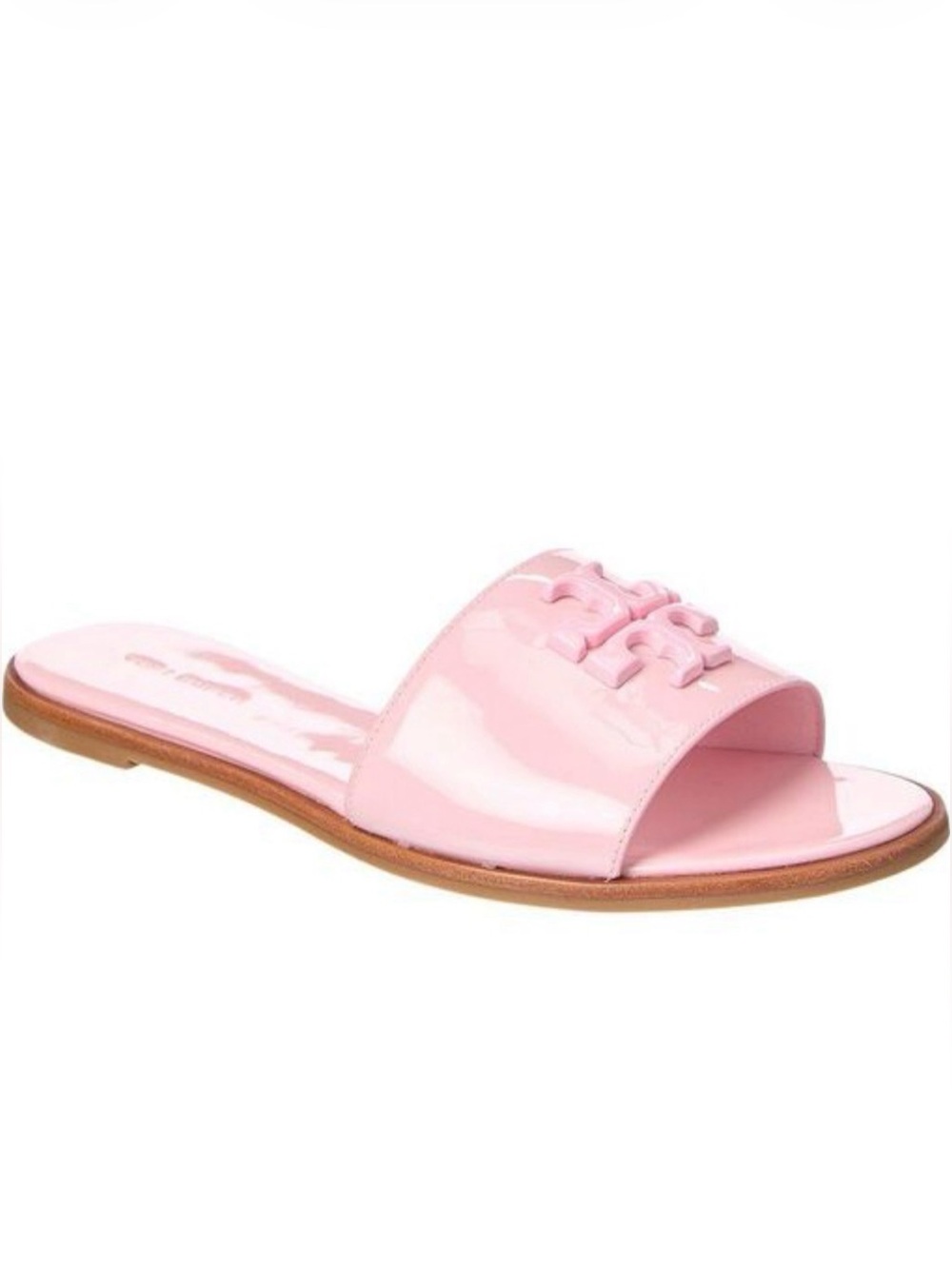 Tory Burch Petunia Pink Soft Patent Leather Everly Slide Sandals - Picture 9 of 9